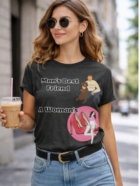 Women's Graphic Tee - Black "Man's Best Friend, A Woman's"